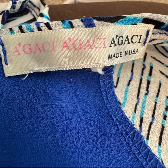 EUC A’Gaci Open Back Hi-Lo Chevron Sleeveless Top - Picture 4 of 10